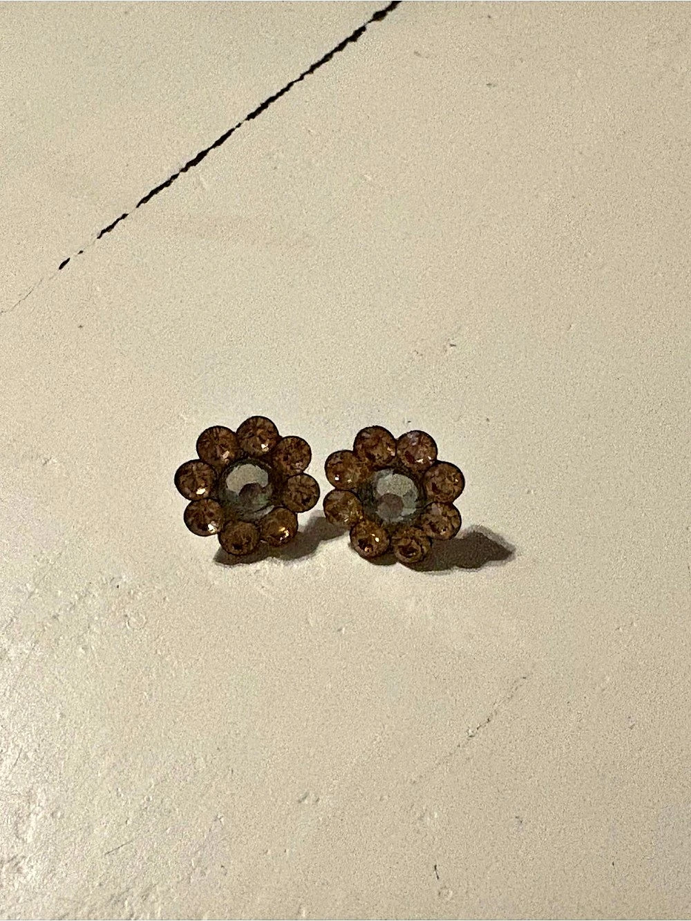 Brown Floral Earrings Like New